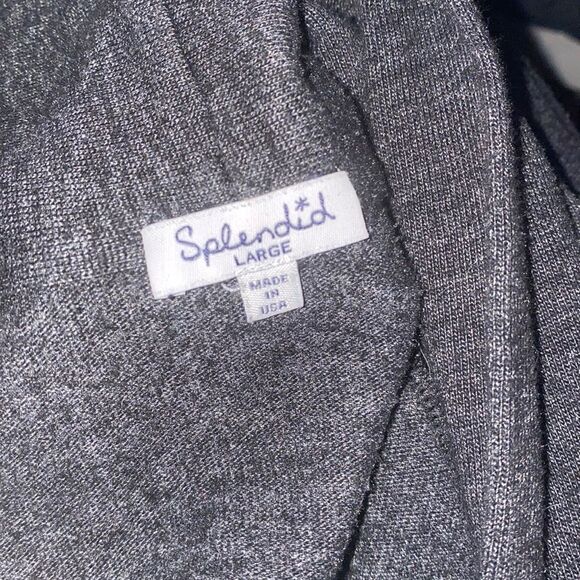 ✨HP✨Splendid Open Front Charcoal Gray Draped Cardigan✨ - Picture 4 of 5